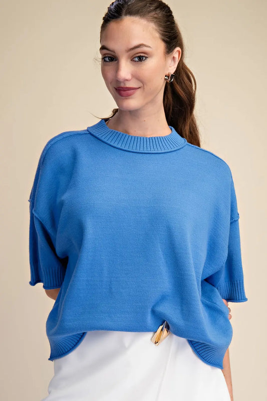 Crew Neck Sweater in Blue