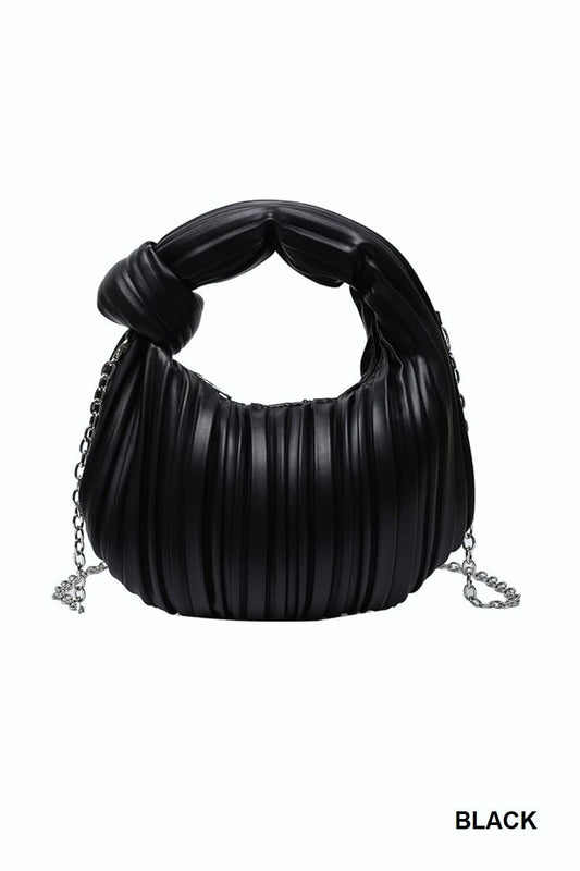 The Hobo Pleated Shoulder Bag in Black