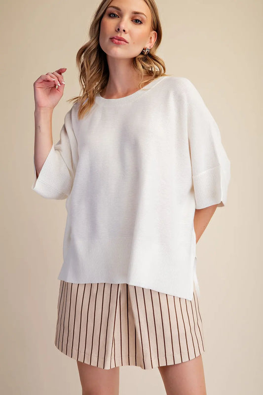 Pullover Oversized Sweater in Ivory