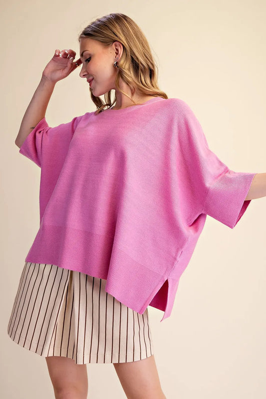 Pullover Oversized Sweater in Pink
