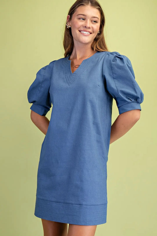 The Harper Dress in Denim