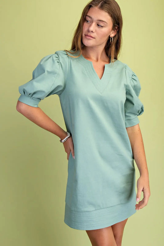 The Harper Dress in Seafoam