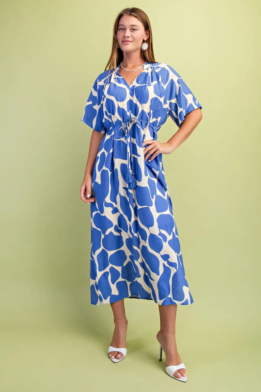 The Sutton Midi Dress in Blue
