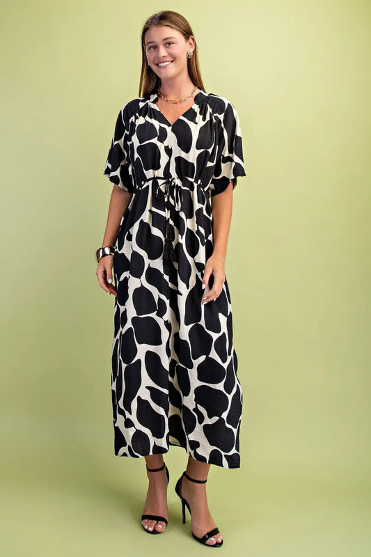The Sutton Midi Dress in Black