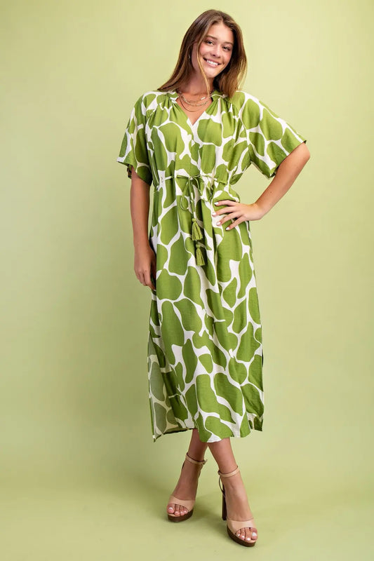 The Sutton Midi Dress in Lime