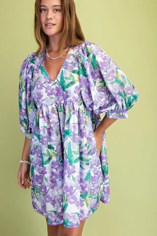 On the Bright Side Dress in Purple Combo