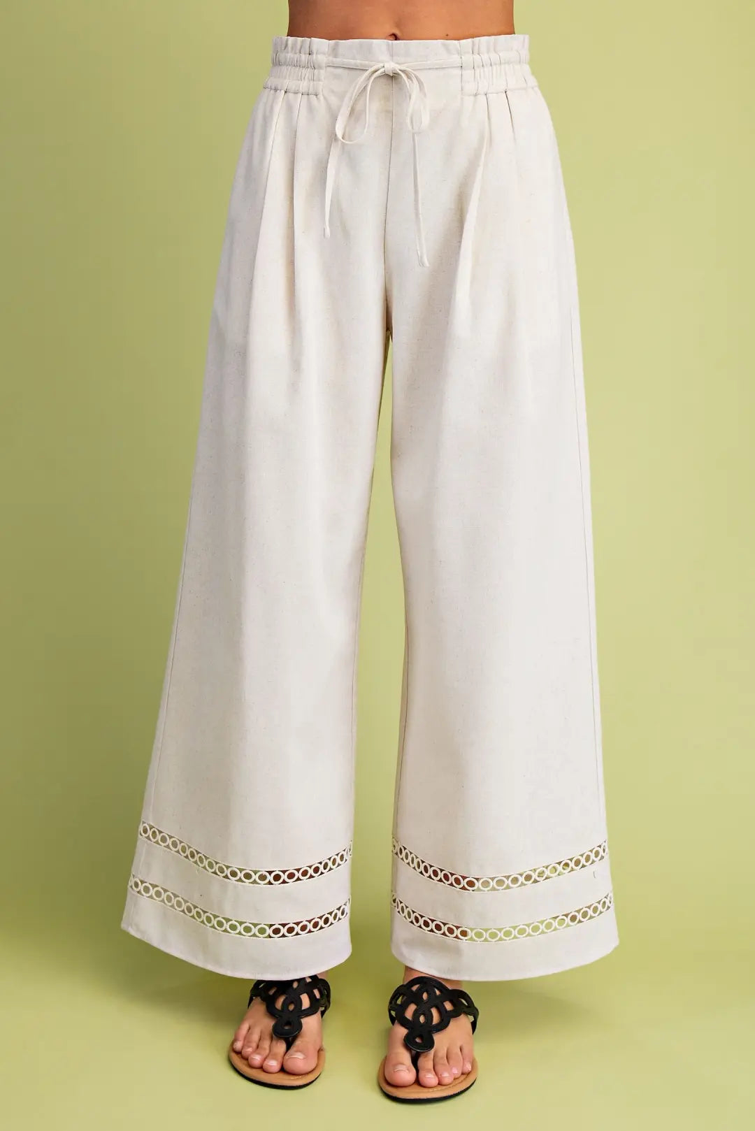 Linen Relaxed Fit Pants- Oatmeal