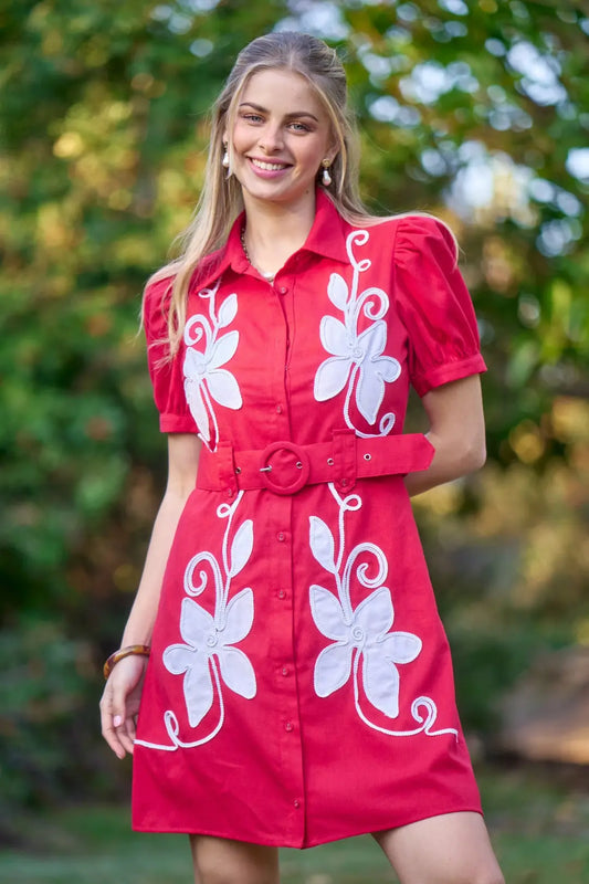 Floral Appliqué Dress