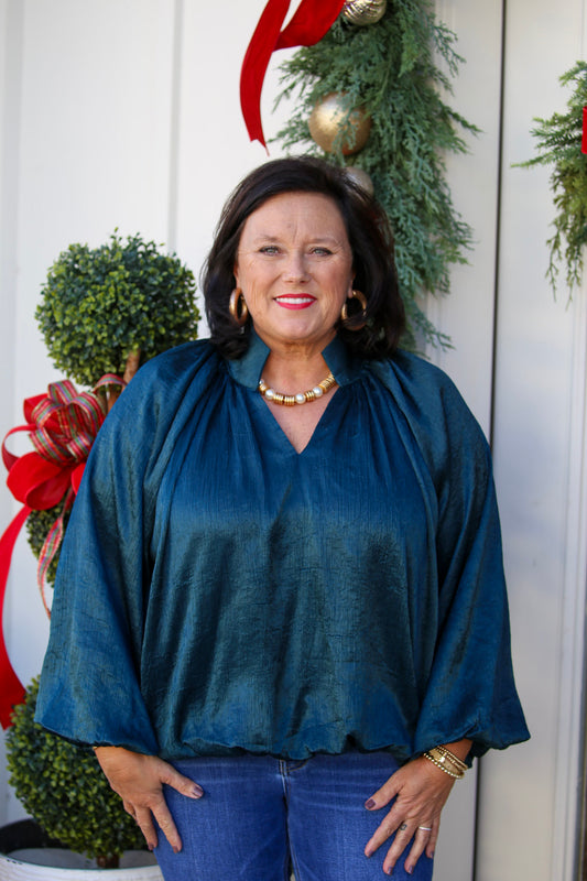 The Colette Blouse in Green