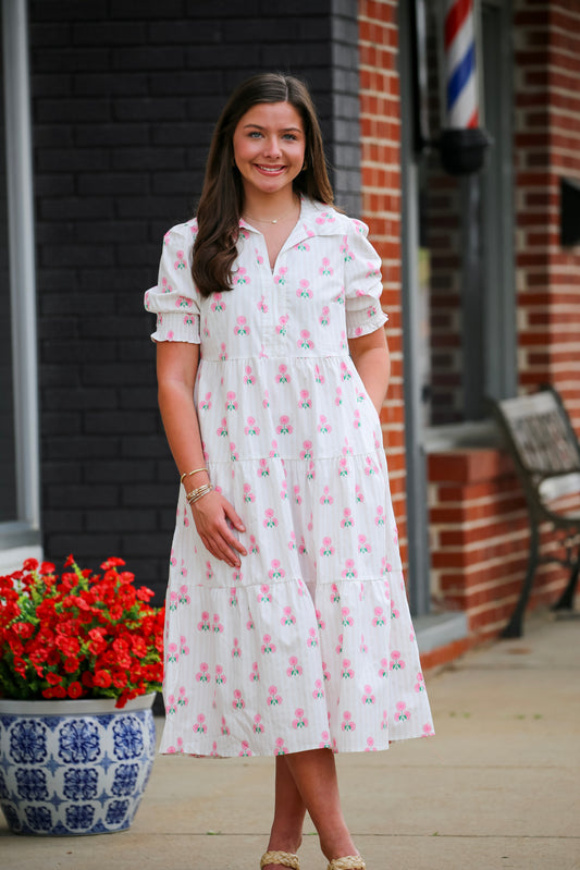 Molly Dress-Sweetbriar Stripe Pink