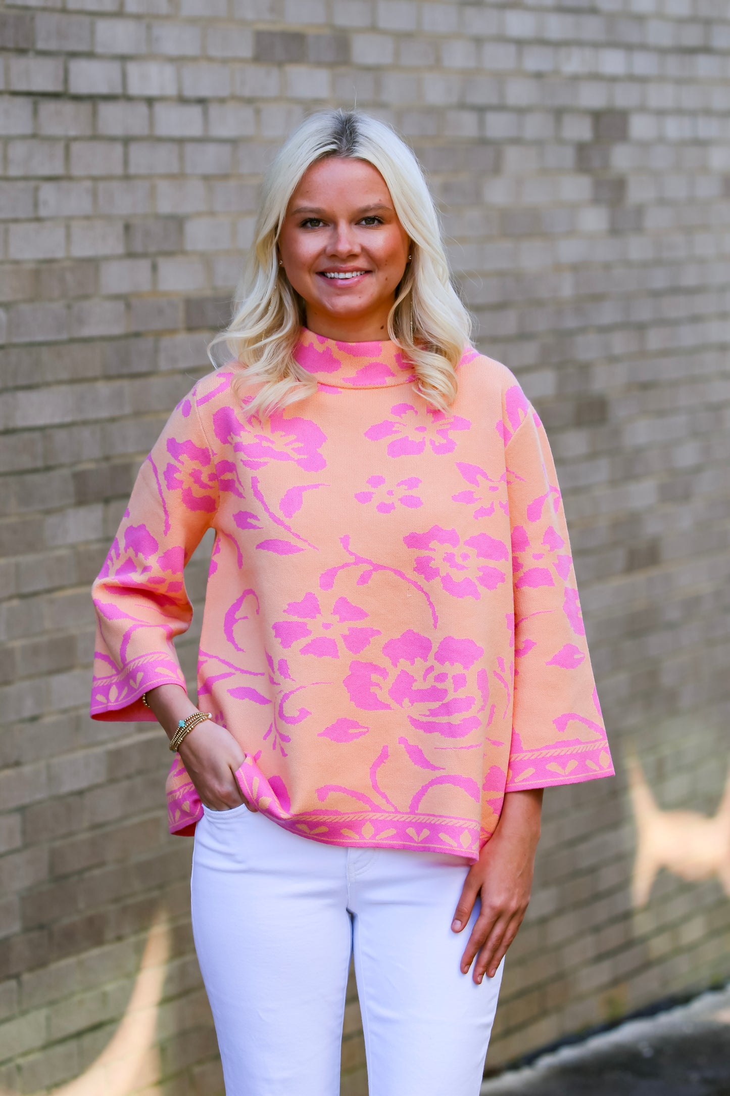 Sweet Blossom Mock Neck Sweater