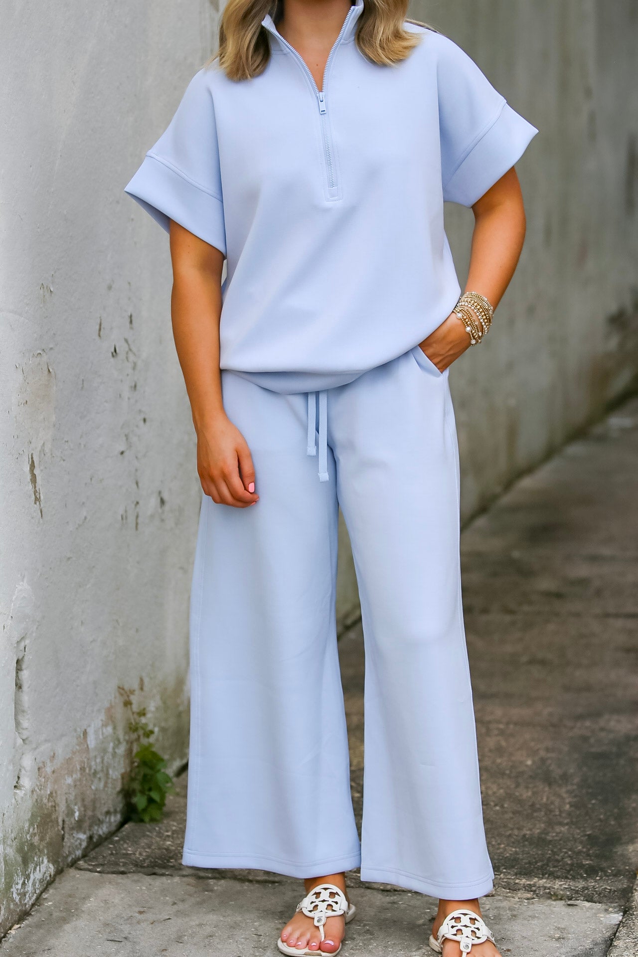 Scuba Cropped Wide Pant-Frost