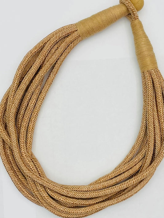 Slub 8 Strand Necklace-Taupe