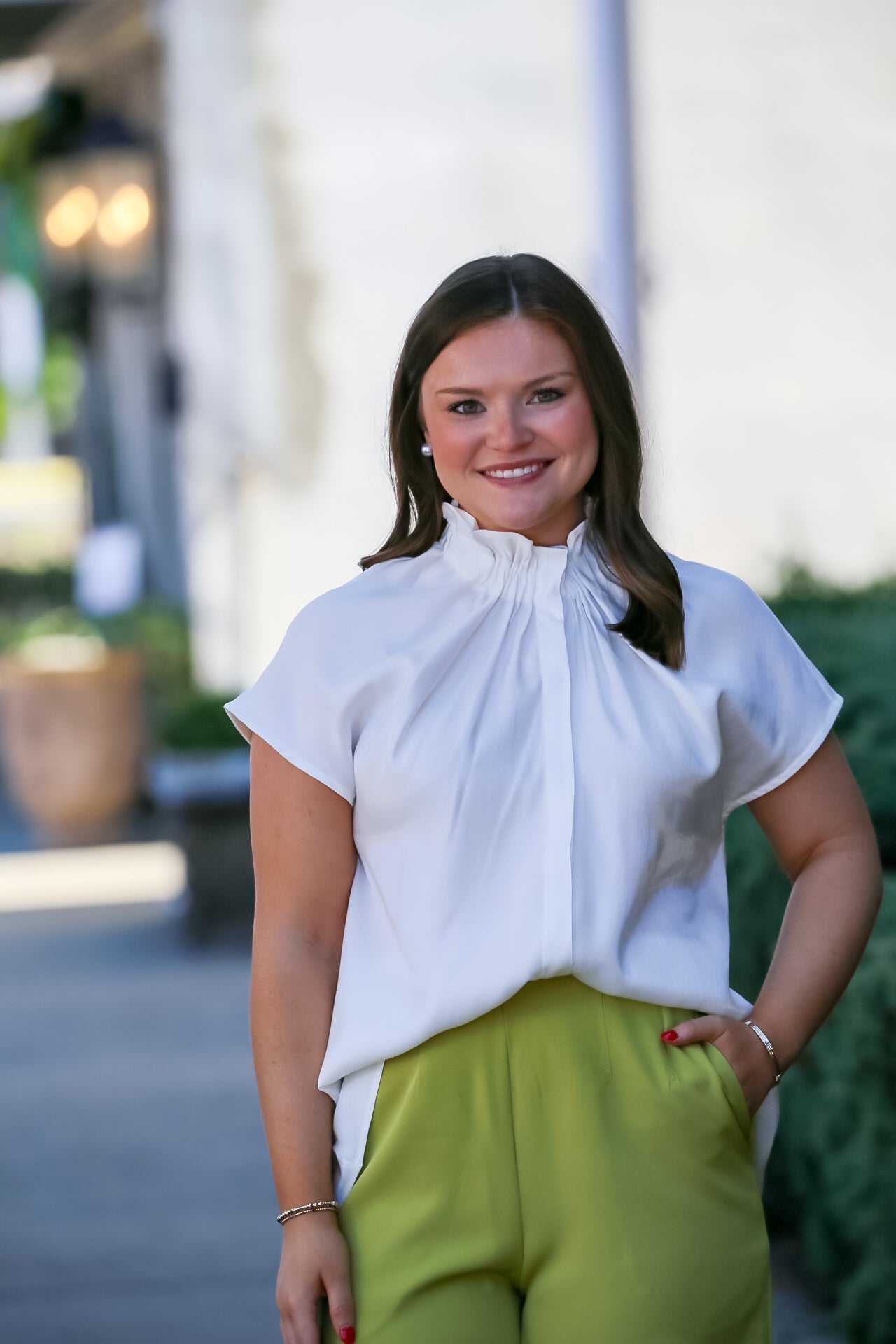 Soft Glam Statement Blouse in White