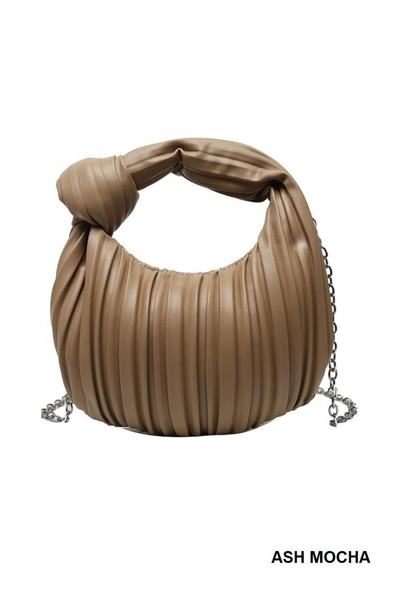 The Hobo Pleated Shoulder Bag in Mocha