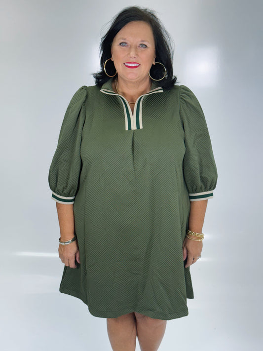 The Sloan Dress in Olive-Curvy
