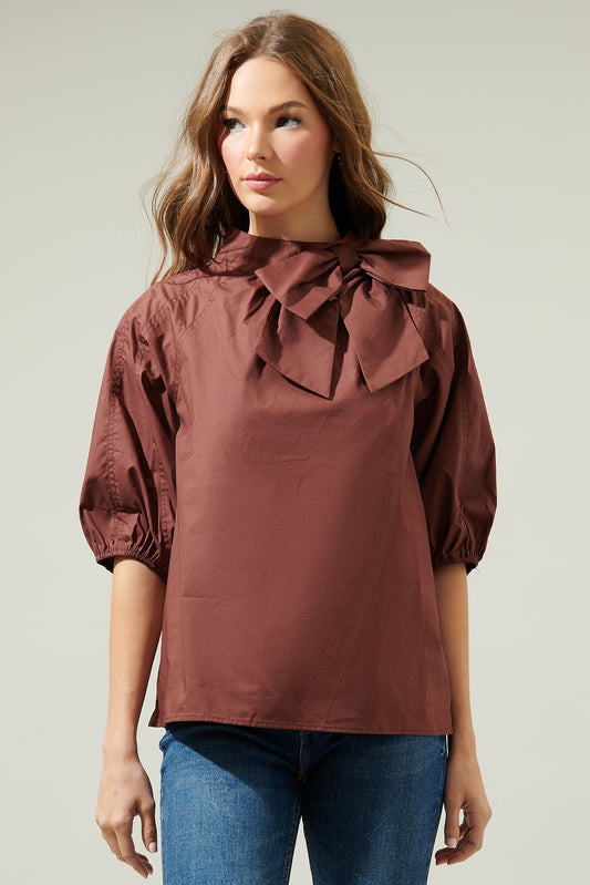 The Jessie Aura Top in Brown