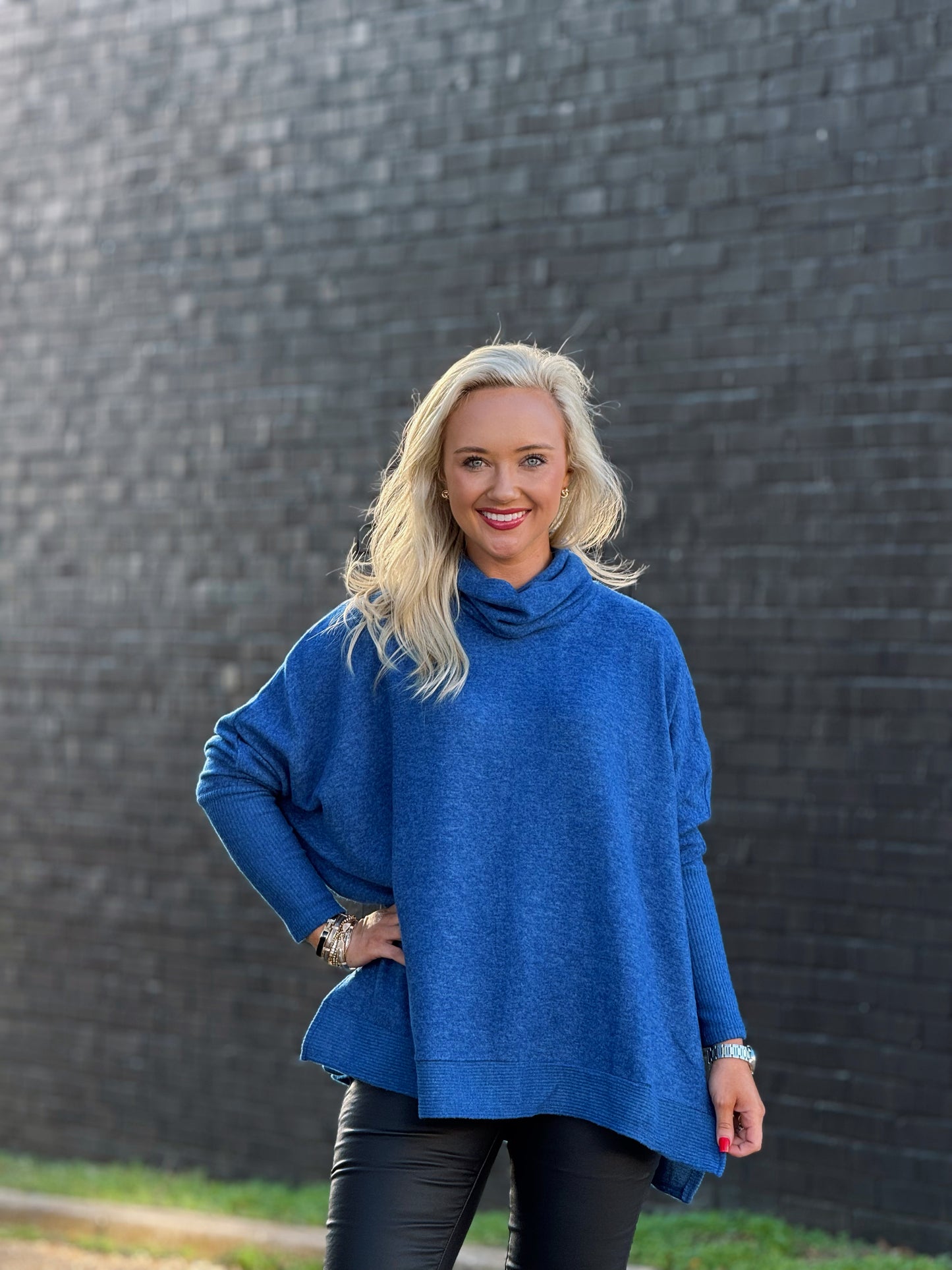 The Ruby Poncho in Navy