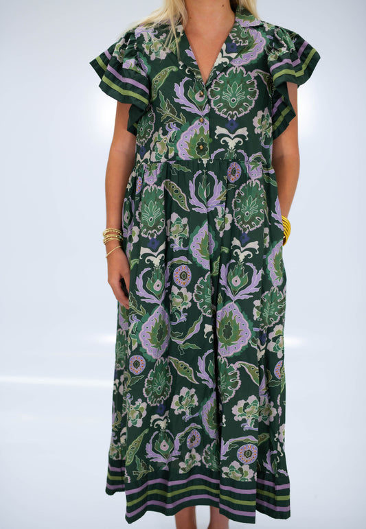The Verdant Bloom Midi Dress