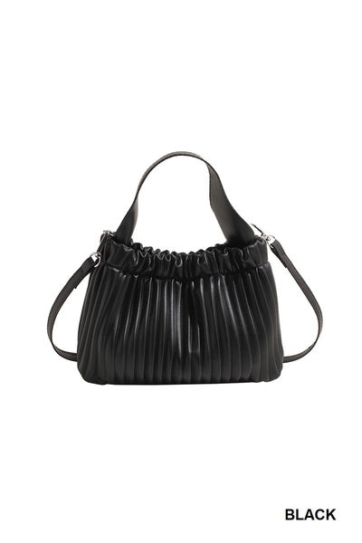 The Pleated Bucket Bag in Black