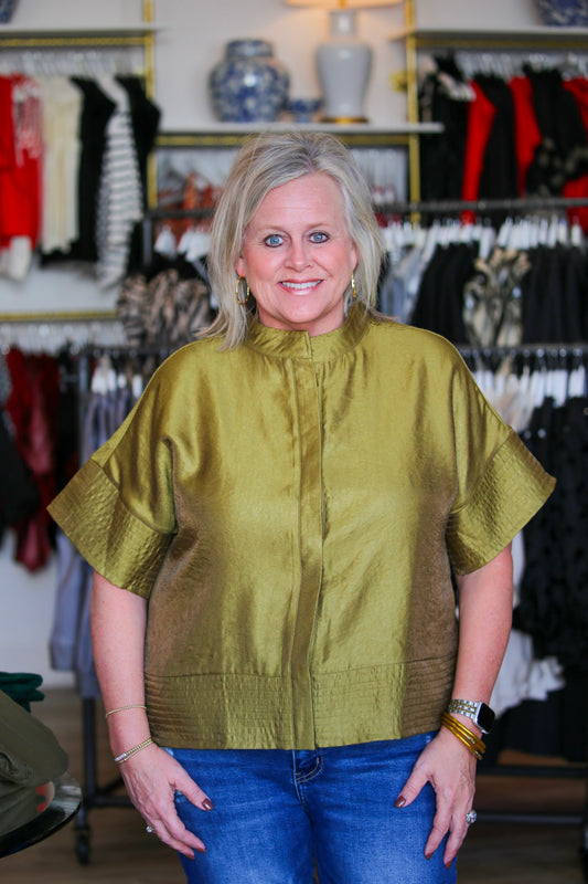 The Lennox Blouse-Olive