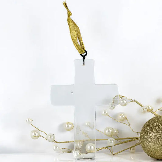 Cross Glass Ornament