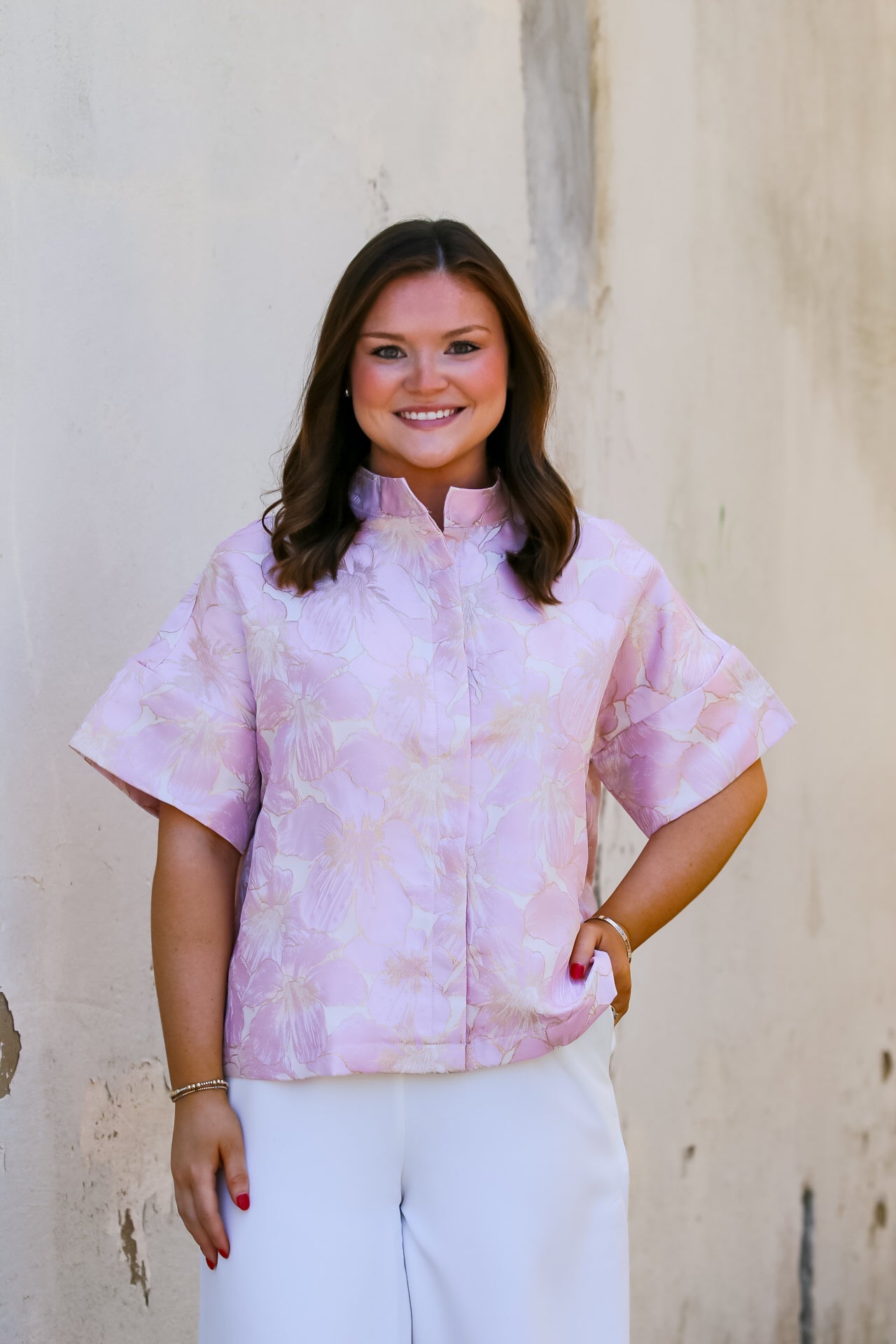 The Romantic Garden Top in Pink
