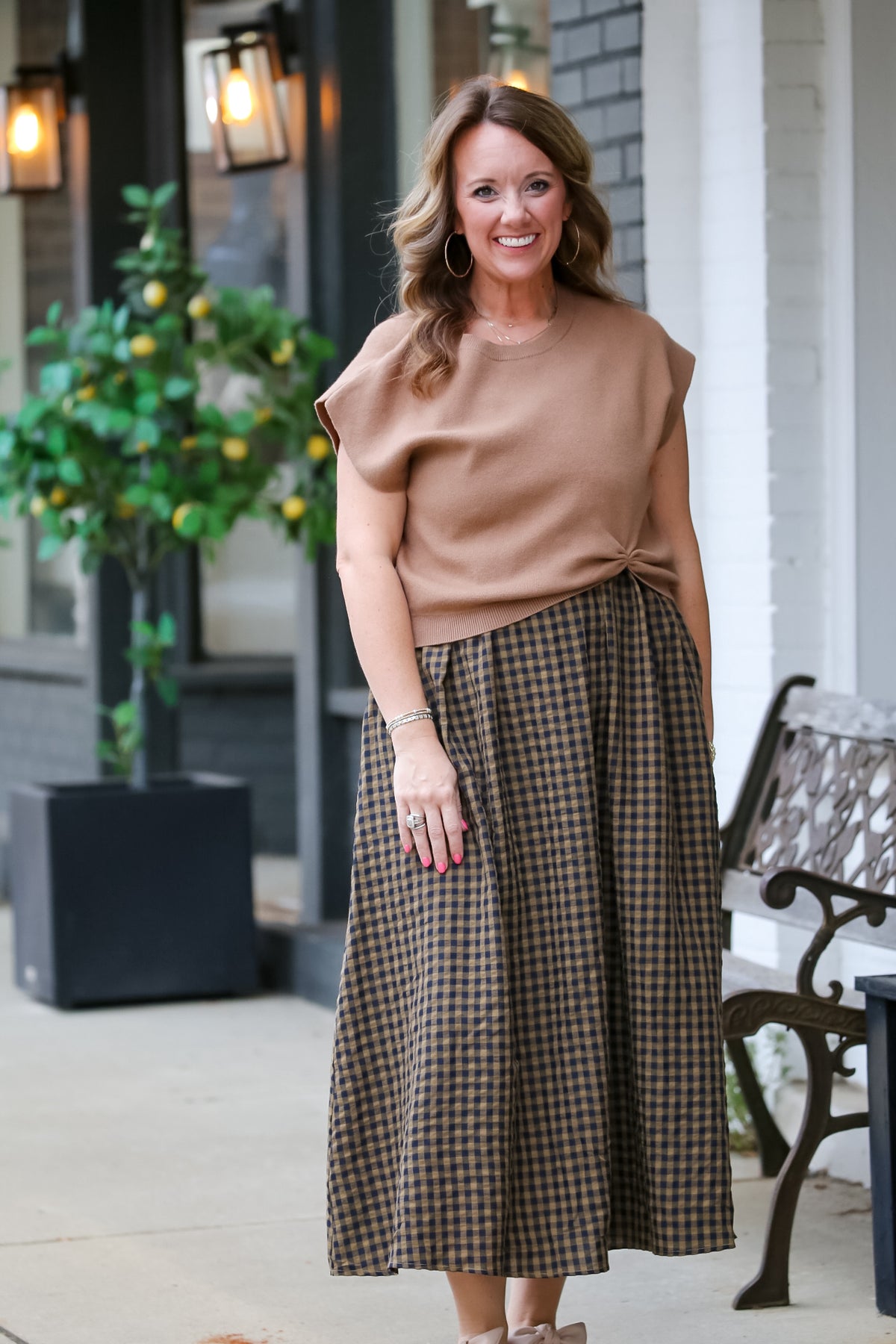 The Twice as Nice Midi Dress in Camel