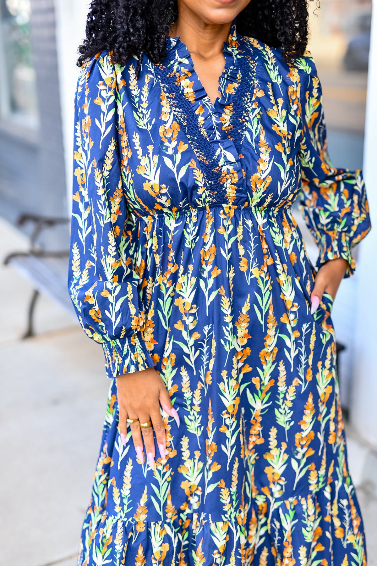 The Wildflower Way Dress in Navy