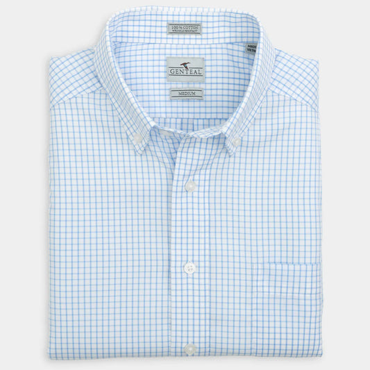 GenTeal Tattersall Cotton Sport Shirt-Heritage Blue Tattersall