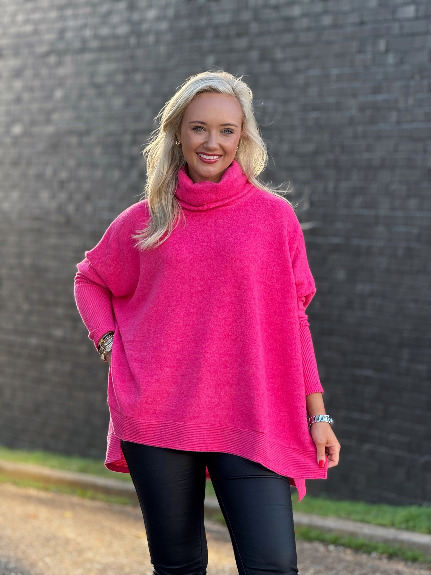 The Ruby Poncho in Pink