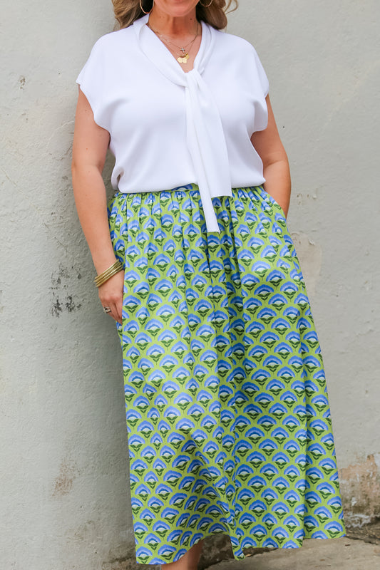 Palm Petal Midi Skirt