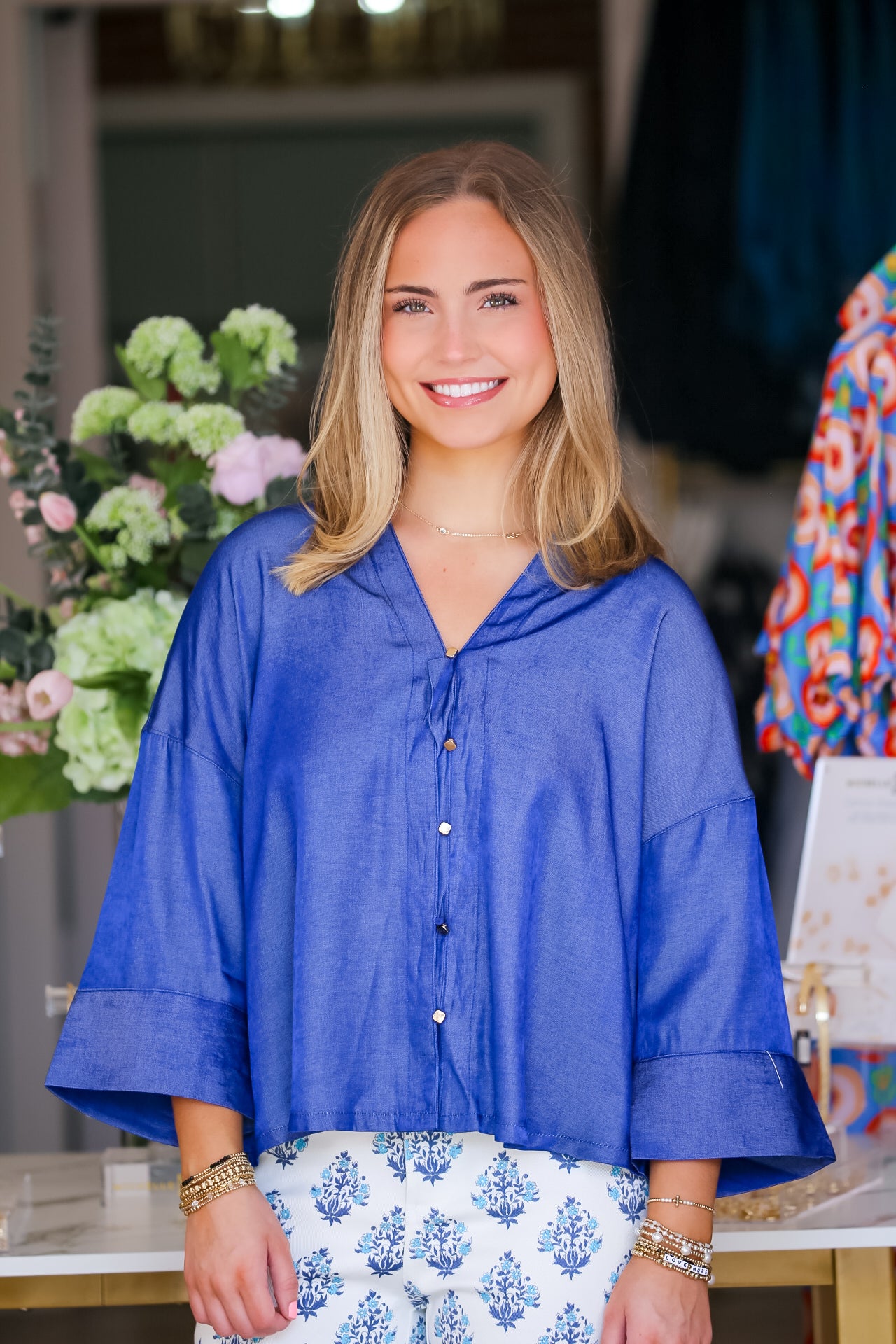 Relaxed Button Down in Indigo