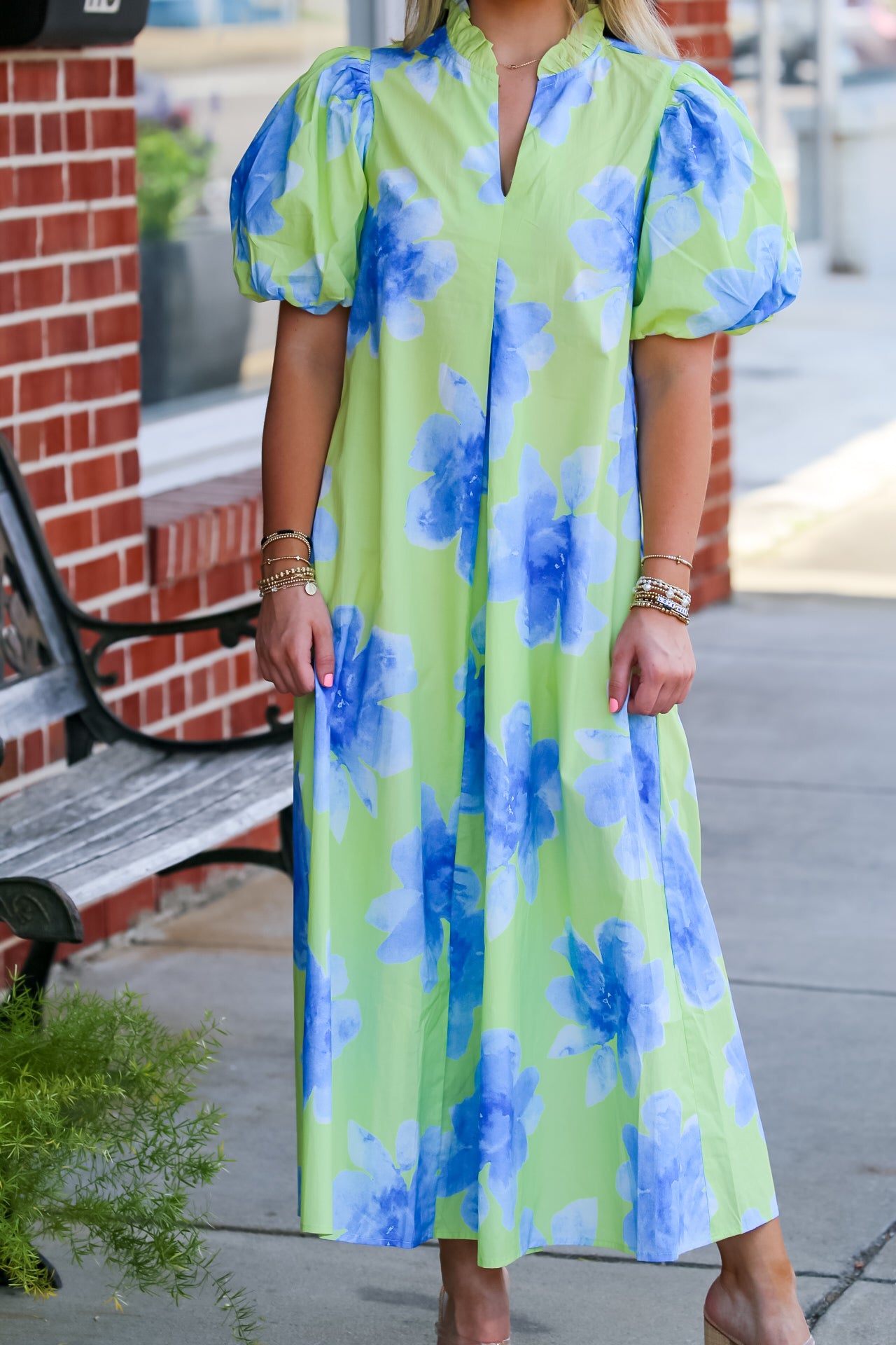Southern Charm Floral Midi in Lime