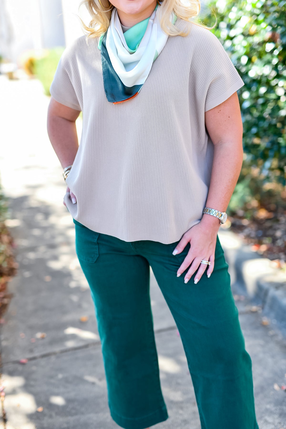 Cropped Wide Leg Color Denim Pants-Hunter Green