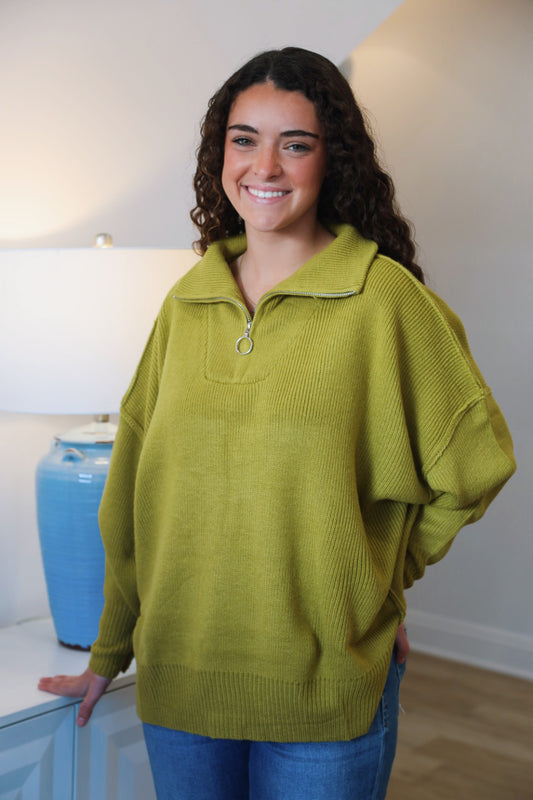 The Parker Sweater in Chartreuse