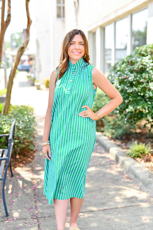 Palm Avenue Dress in Green