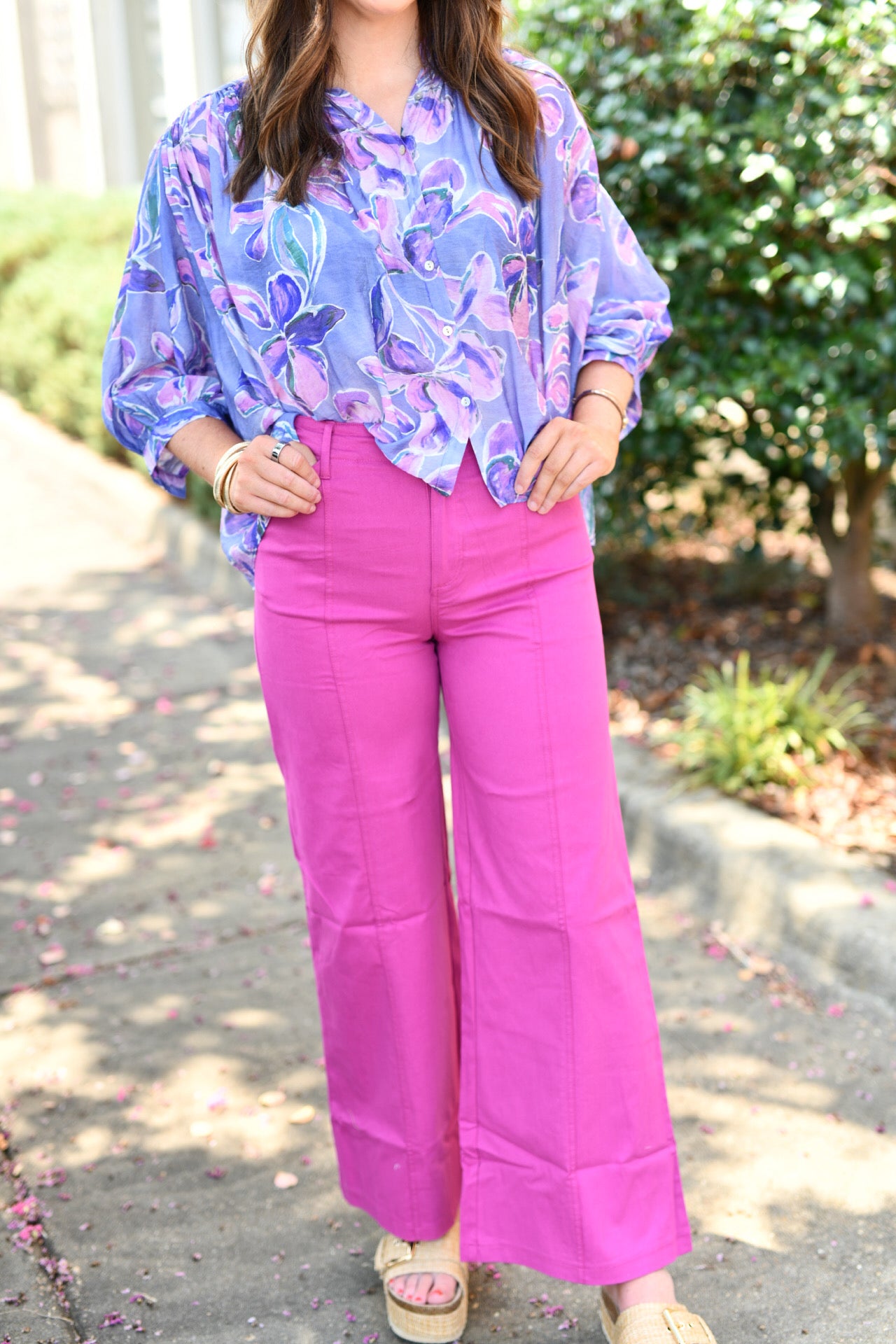 Watercolor Bloom Top in Lavender
