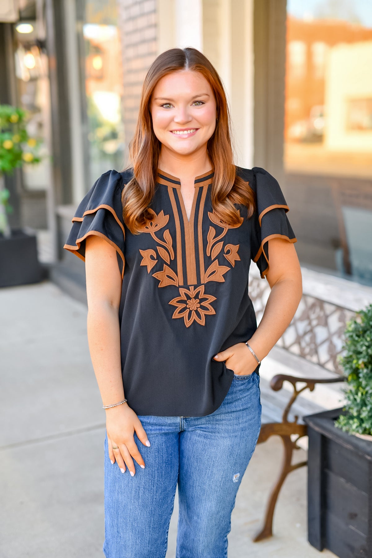 The Magnolia Muse Top in Black