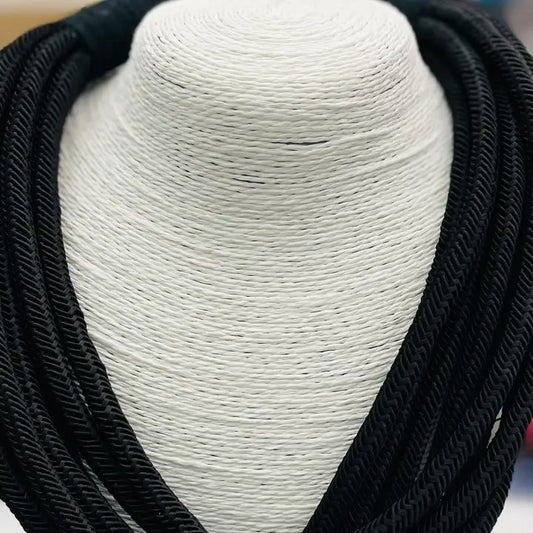 Slub 8 Strand Necklace-Black