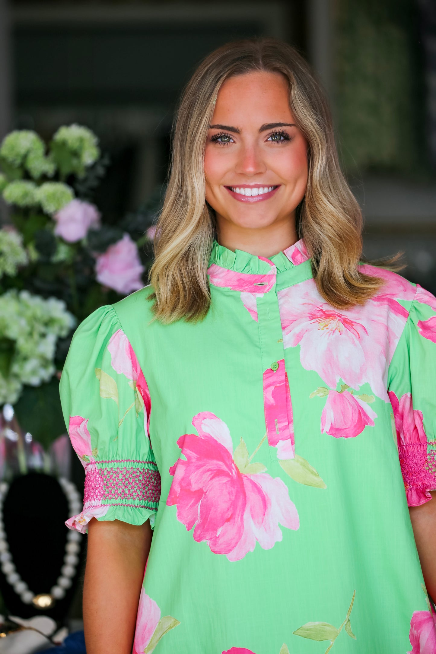 The Petal Parade Dress in Lime