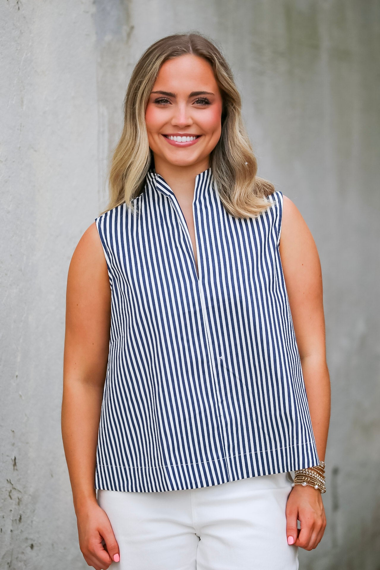 The Weekend Stripe Top in Navy