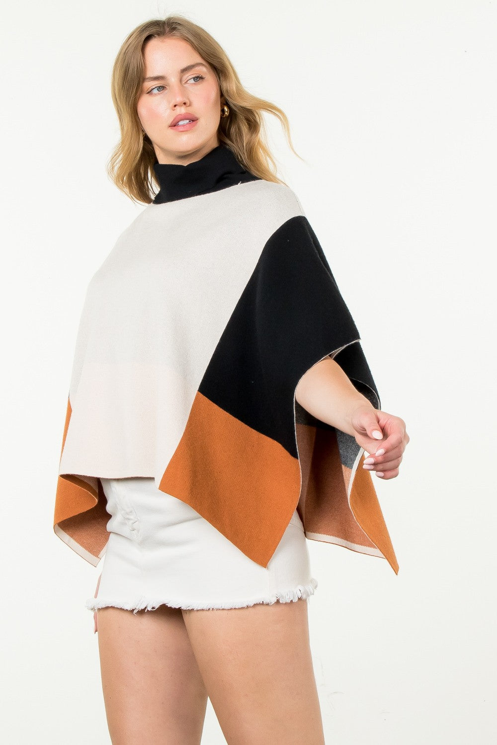 The Annie Colorblock Poncho