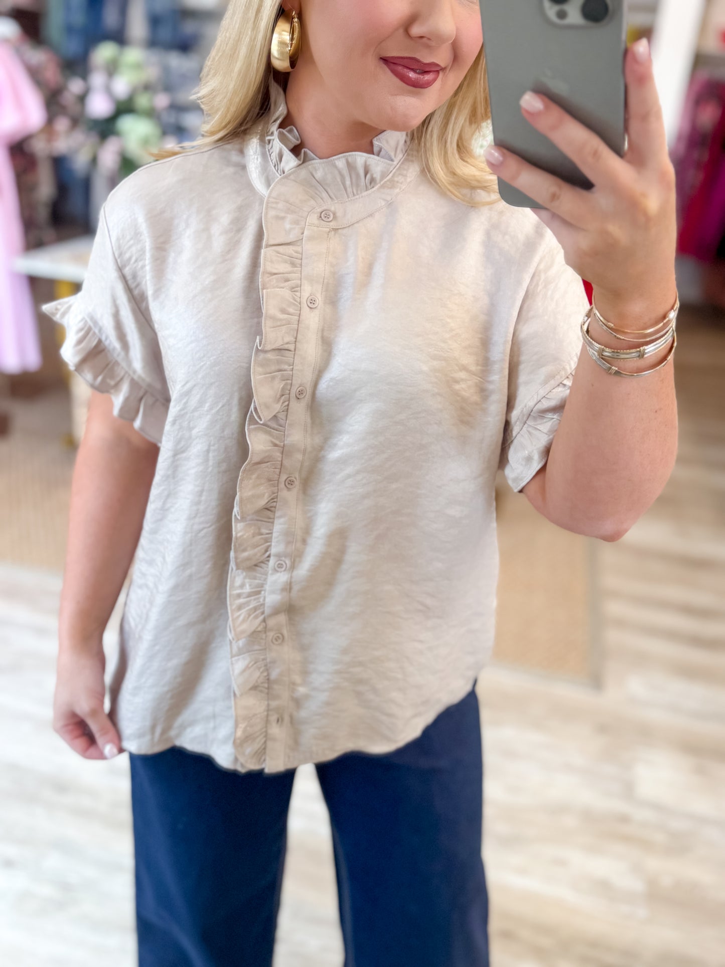 The Socialite Top in Taupe