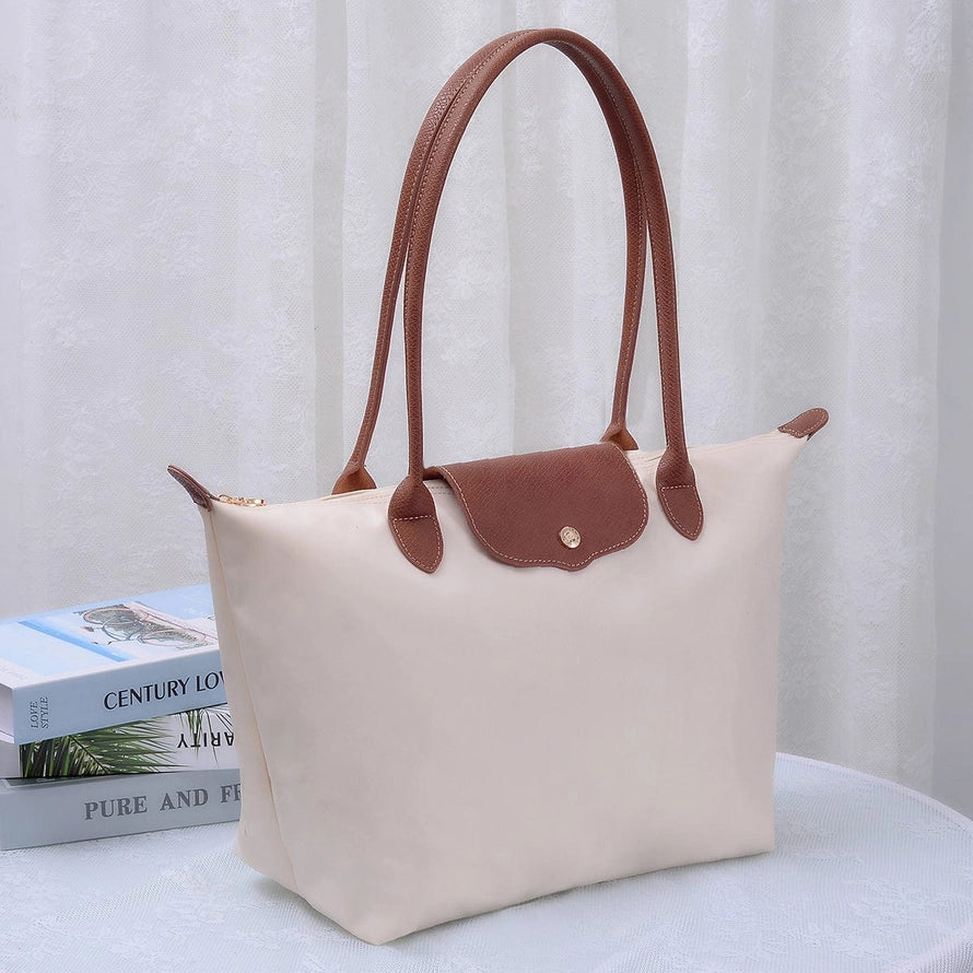Dorian 20 Inch Nylon Tote Bag in Ivory