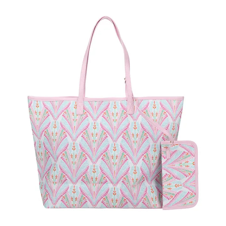 Petals & Plumes Oversized Tote with Wallet