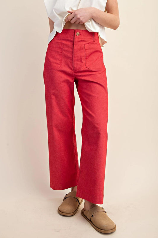 The Piper Cropped Pant in Raspberry