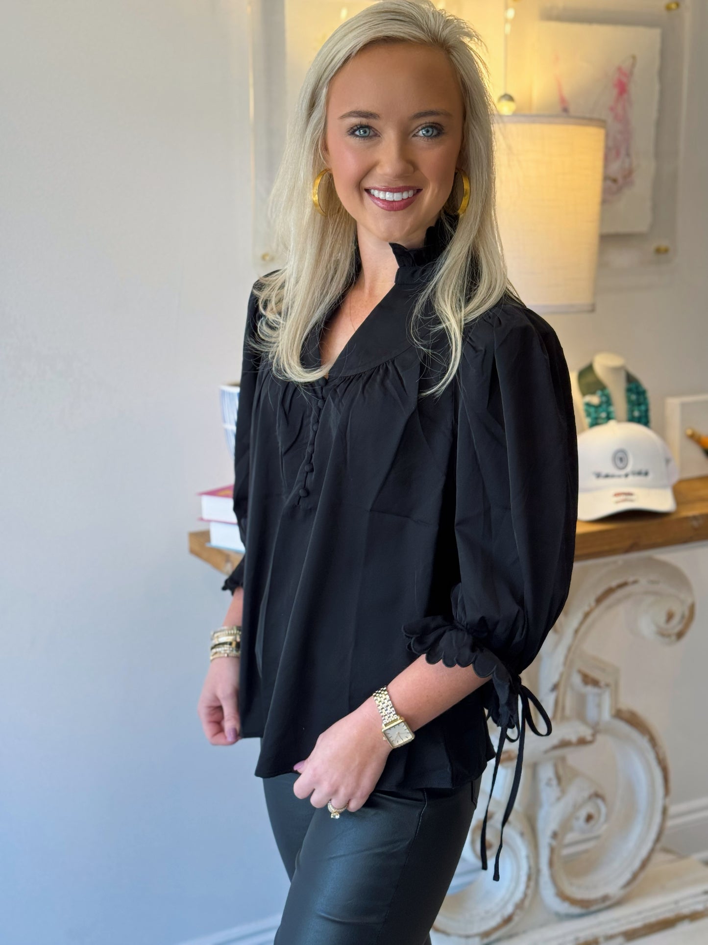 The Frances Blouse in black