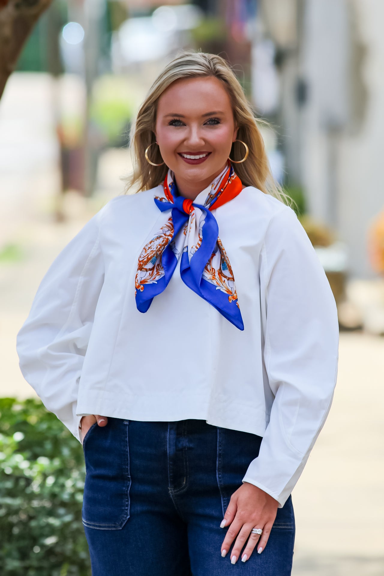 Volume Sleeve Crop Shirt in White