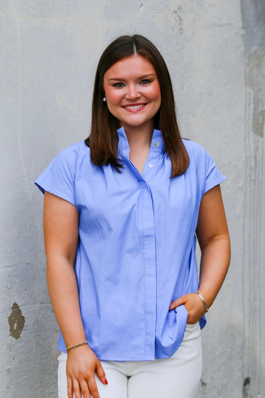 Classic Charm Blouse in Blue